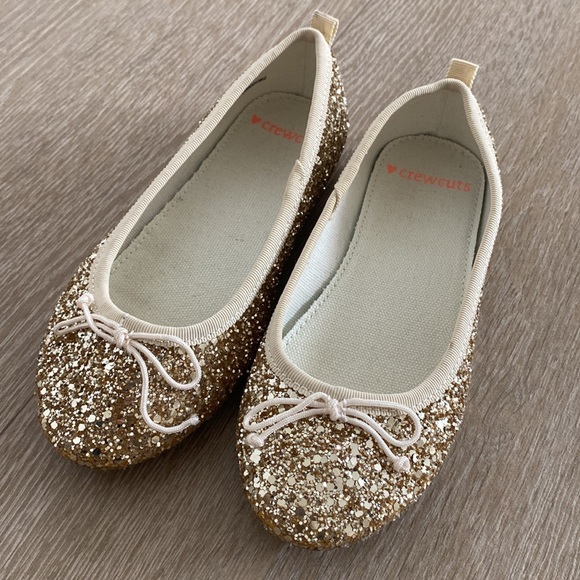 Crewcuts gold glitter ballet flats, Girls size 11 - Picture 7 of 7